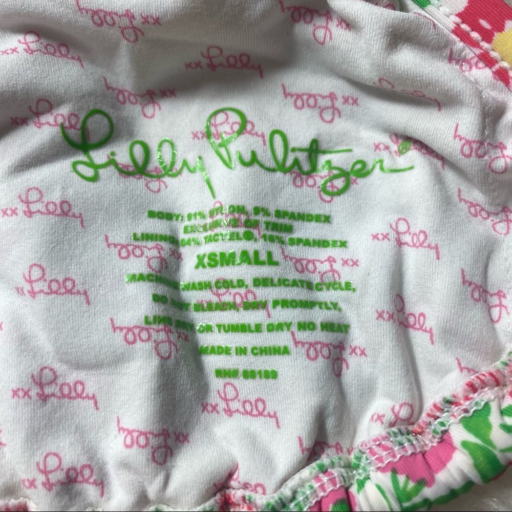 Lilly Pulitzer Ants on Parade floral colorful pink green string bikini XS - Picture 5 of 7
